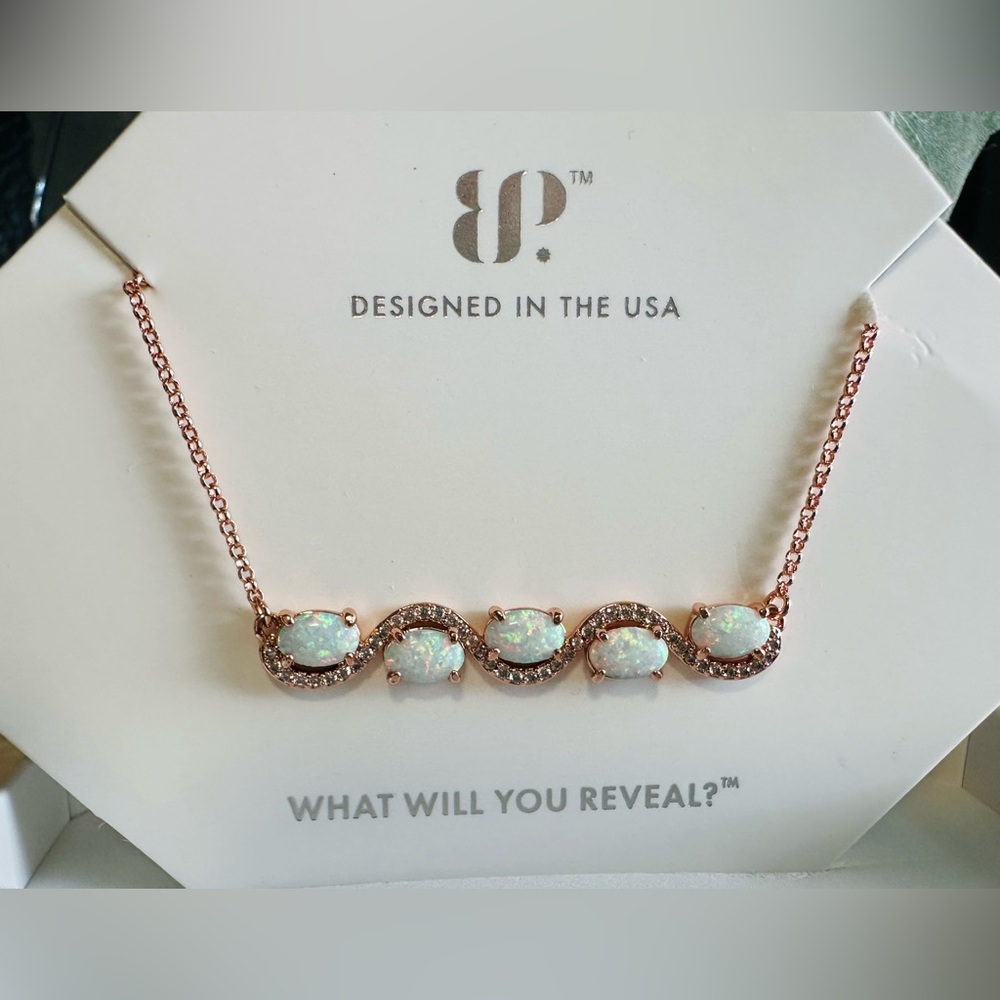Bomb Party October 2025 Necklace -Tell Me In Sparkle- Rose Gold